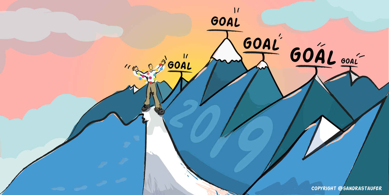 Illustration by #sandrastaufer for a Networking & Coaching Event by Heads-up Coaching: 'Goal Setting in Your Business'