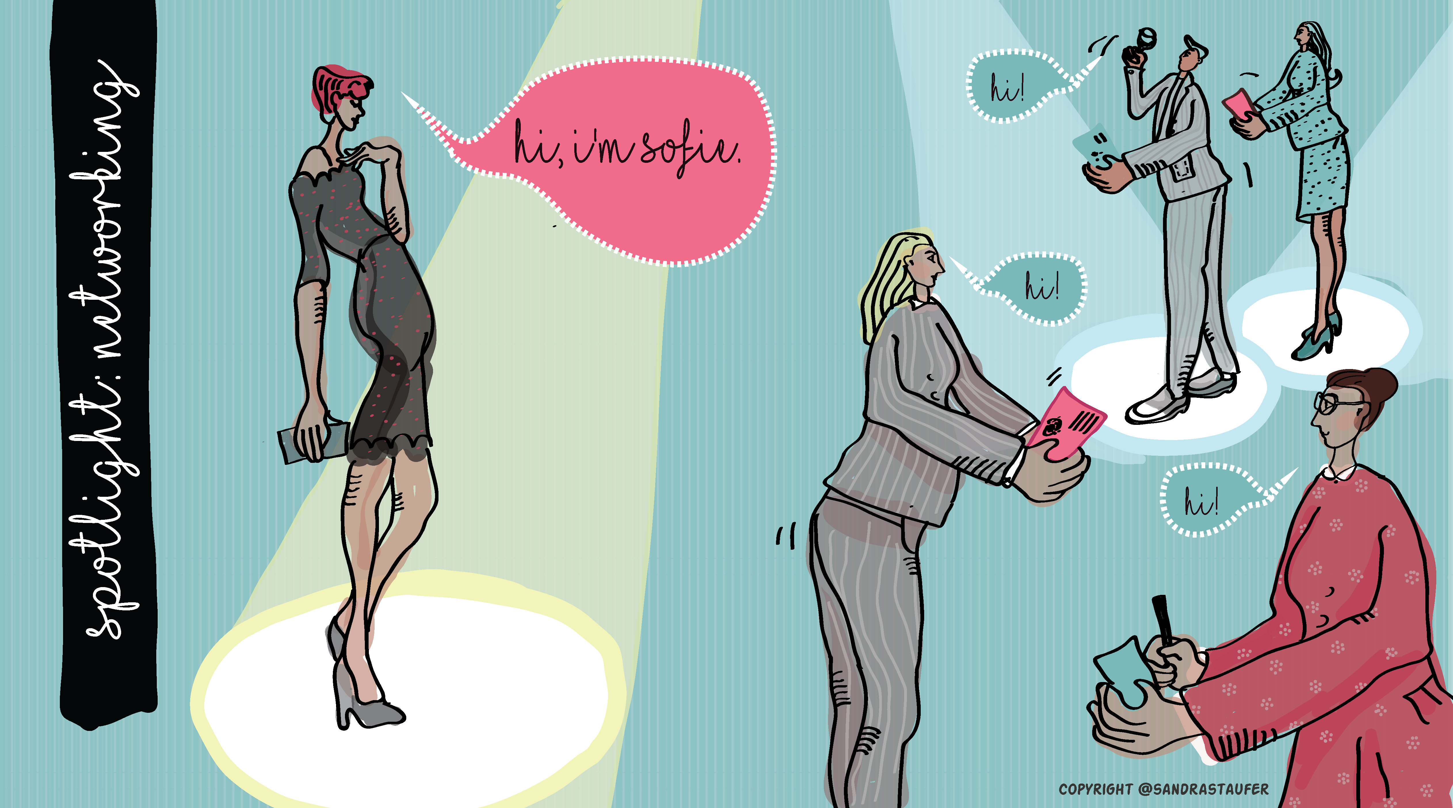 KEEPING UP WITH THE NETWORKING FRENCY, ILLUSTRATION BY @SANDRASTAUFER